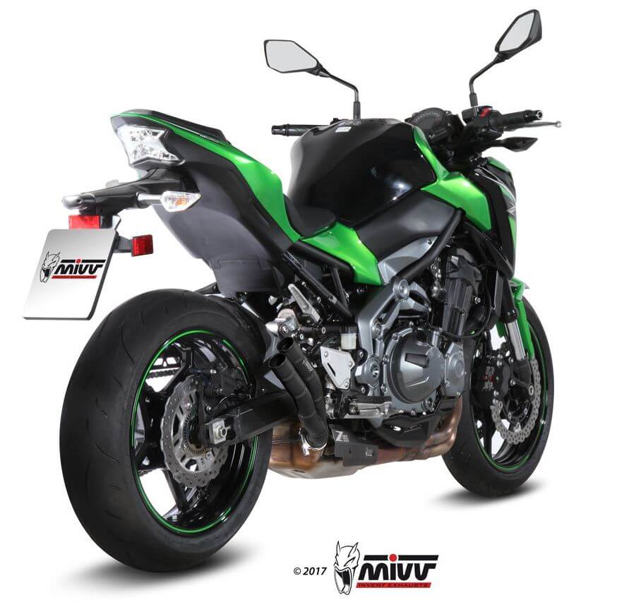 MIVV Double Gun Black Stainless Steel Slip-On Exhaust '17-'19 Kawasaki Z 900