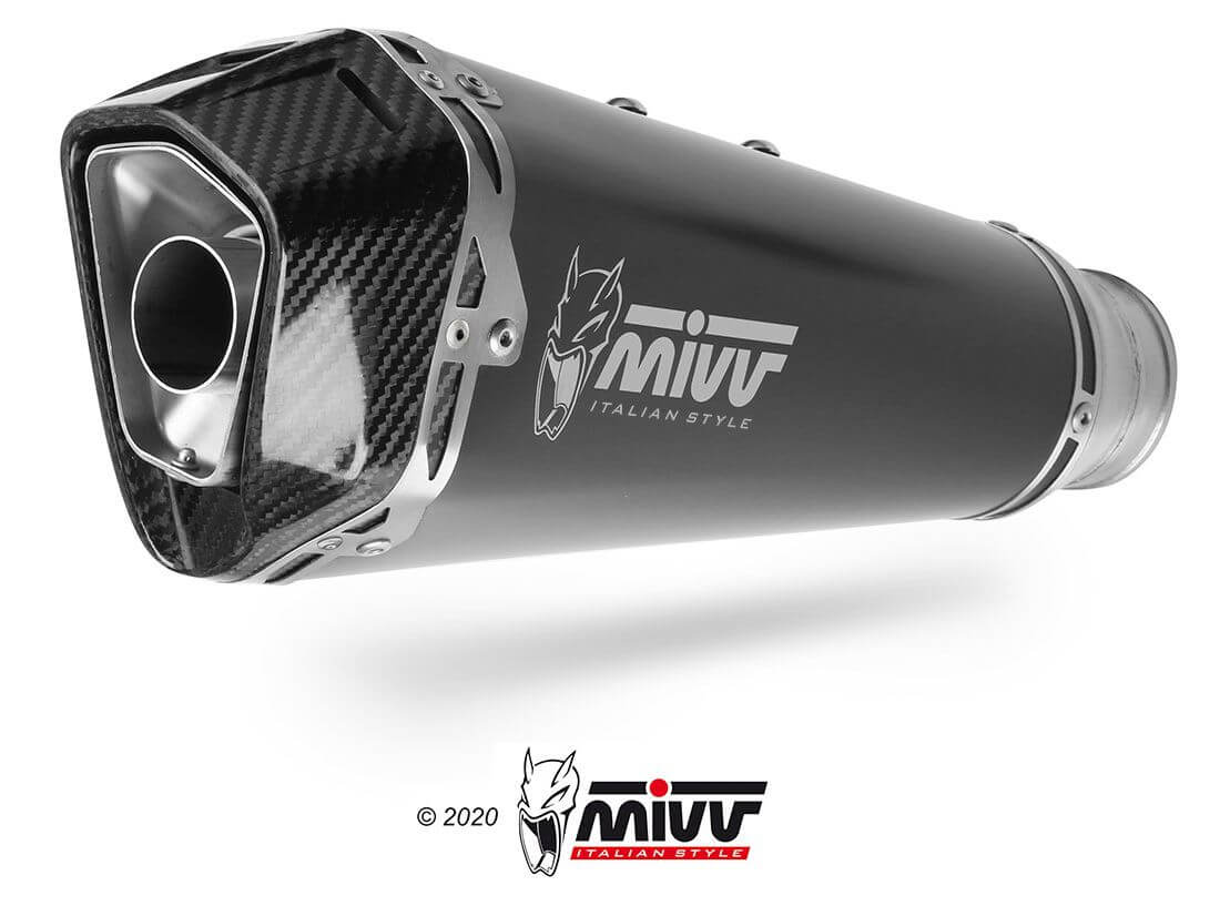 MIVV Delta Race Black Stainless Steel Slip-On Exhaust '20-'23 KTM 1290 Superduke