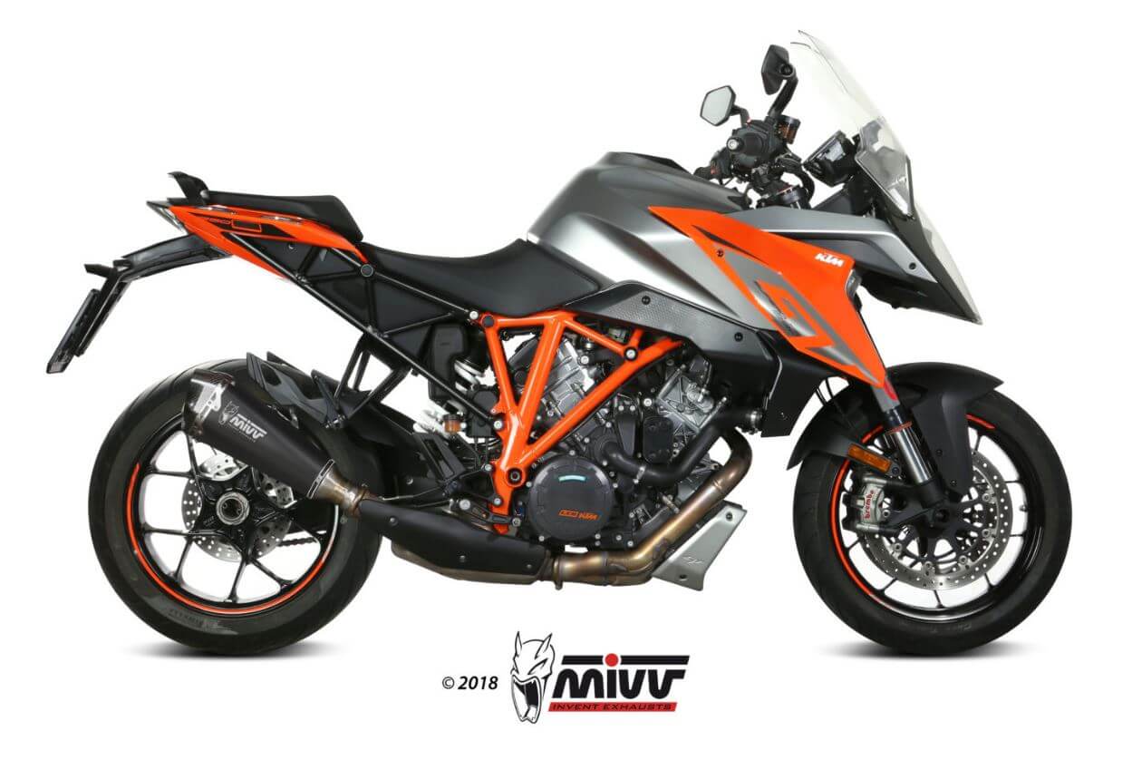 MIVV Delta Race Black Stainless Steel Slip-On Exhaust '20-'23 KTM 1290 Superduke