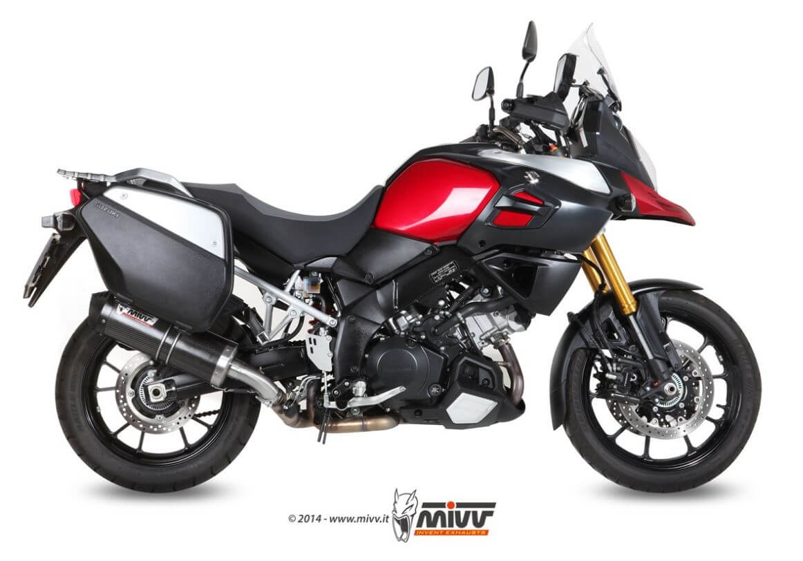 MIVV Oval Carbon Slip-On Exhaust '14-'20 Suzuki V-Strom 1000
