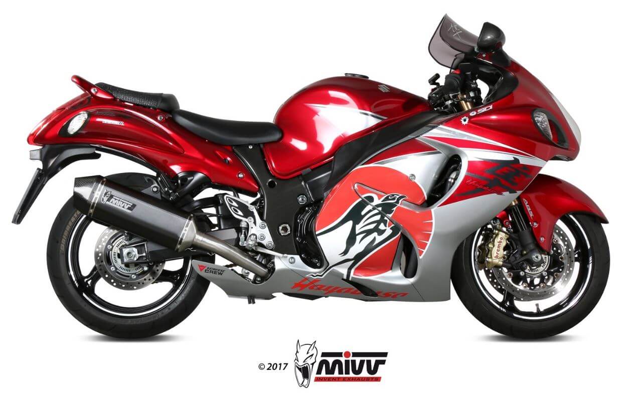 MIVV Speed Edge Black Stainless Steel Slip-On Exhaust '08-'17 Suzuki Hayabusa