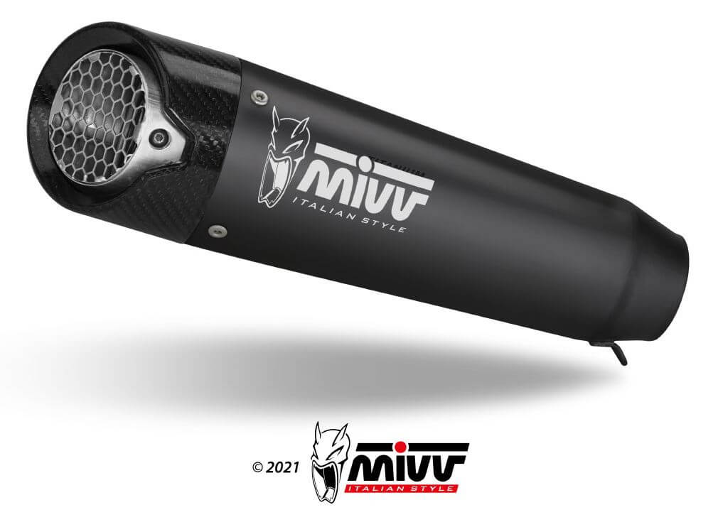 MIVV X-M5 Black Stainless Steel Slip-On Exhaust '18-'20 Triumph Speed Triple 1050 R/S/RS