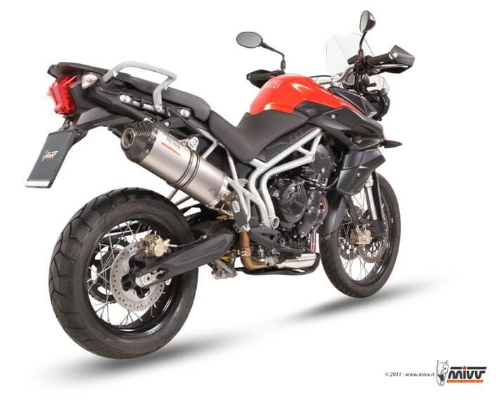 MIVV Oval Titanium Slip-On Exhaust '11-'16 Triumph Tiger 800 XC/XR/XRX/XCX/XRT/XCA