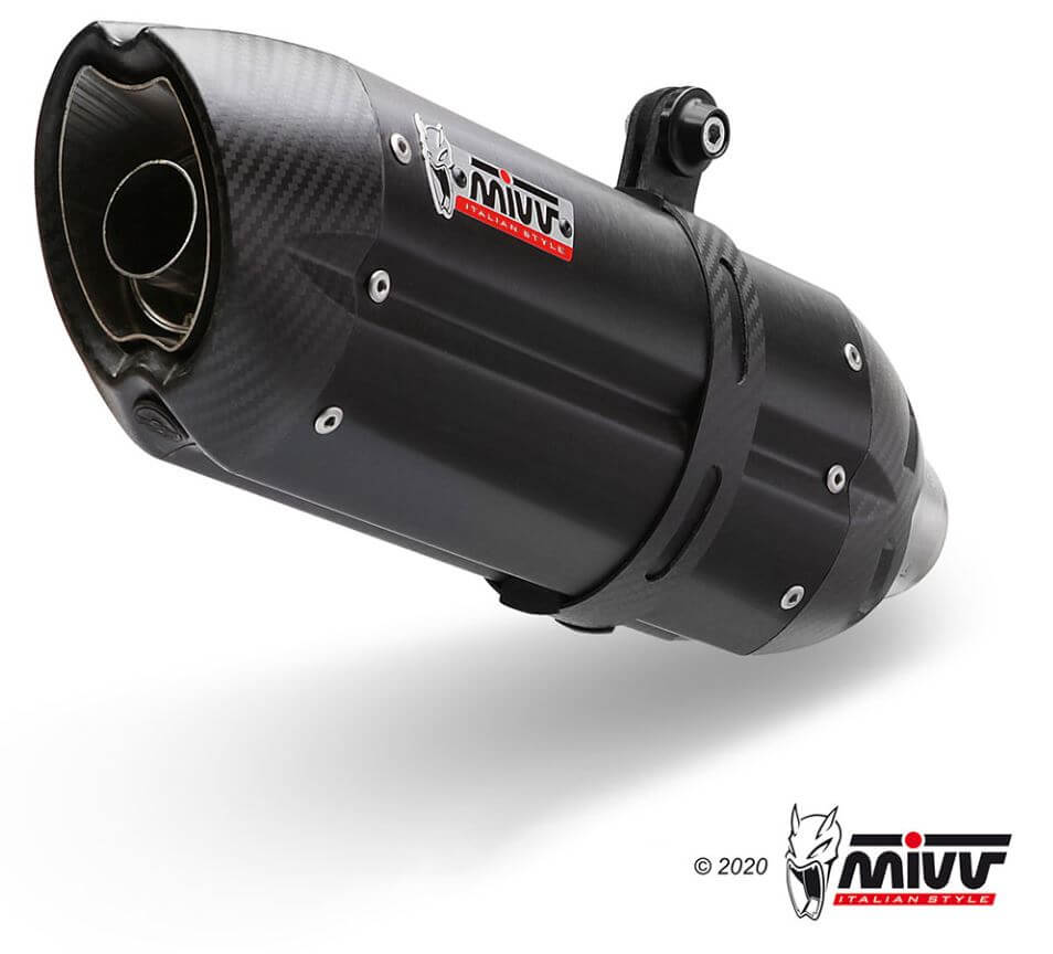 MIVV Suono Black Stainless Steel Slip-On Exhaust '06-'16 Yamaha FZ1/Fazer
