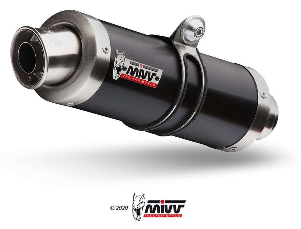 MIVV GP Black Stainless Steel Slip-On Exhaust '16-'23 Yamaha MT-03