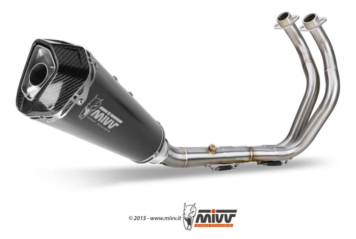 MIVV Delta Race Black Stainless Steel Full System Exhaust (Low) '14-'20 Yamaha MT/FZ-07