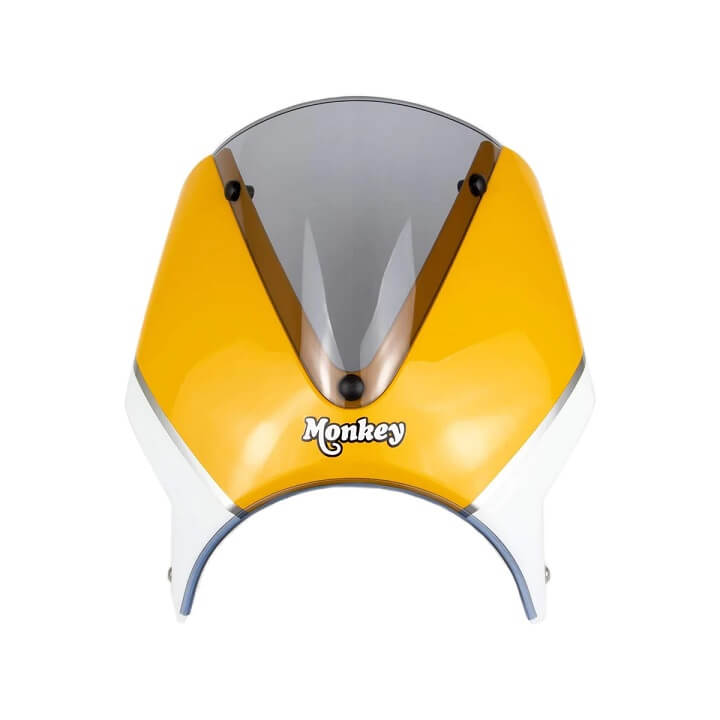 Pyramid Fly Screen Honda Monkey 125 '18-'20 | Banana Yellow/Ross White
