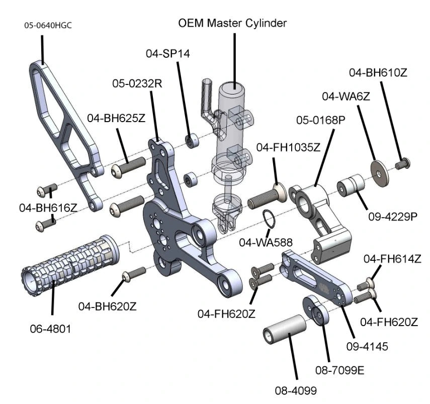 Woodcraft Complete Rearset 23-24 Suzuki GSX-8S/R | GP Shift