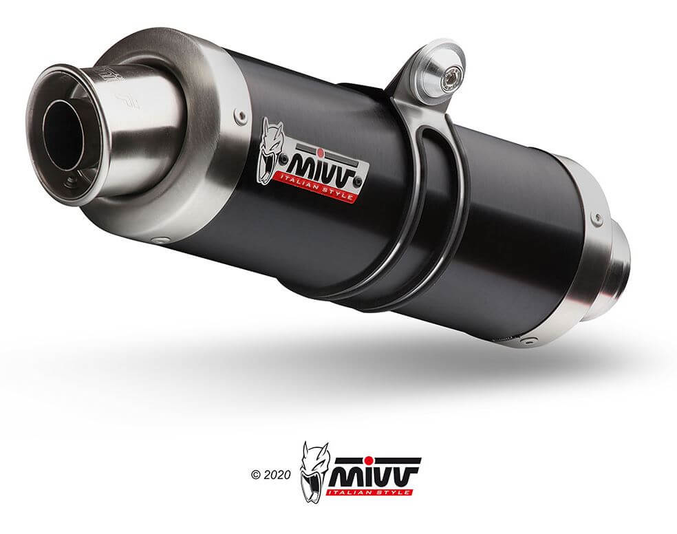 MIVV GP Black Stainless Steel Slip-On Exhaust '09-'16 Aprilia RSV4/Tuono V4