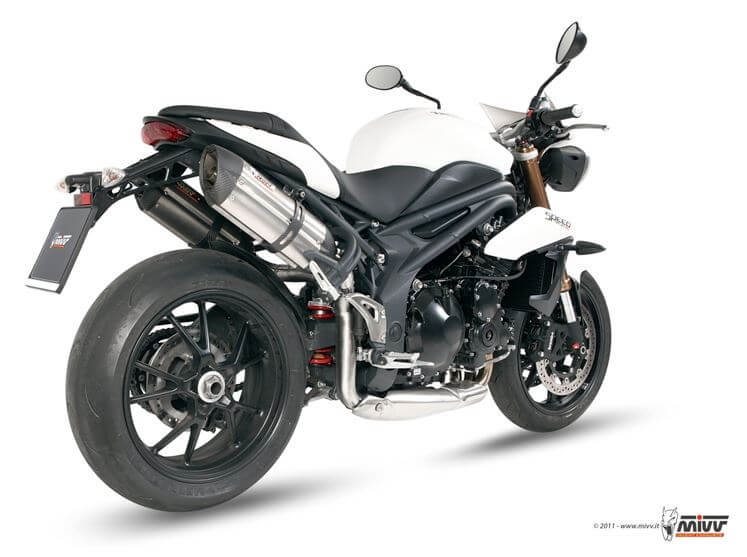 MIVV Suono Stainless Steel Slip-On Exhaust '11-'15 Triumph Speed Triple 1050 R/S/RS