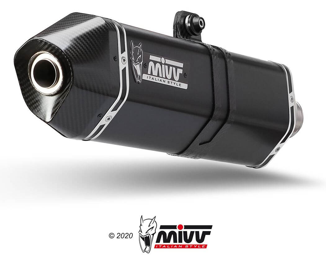 MIVV Speed Edge Black Stainless Steel Slip-On Exhaust '11-'15 Triumph Speed Triple 1050 R/S/RS