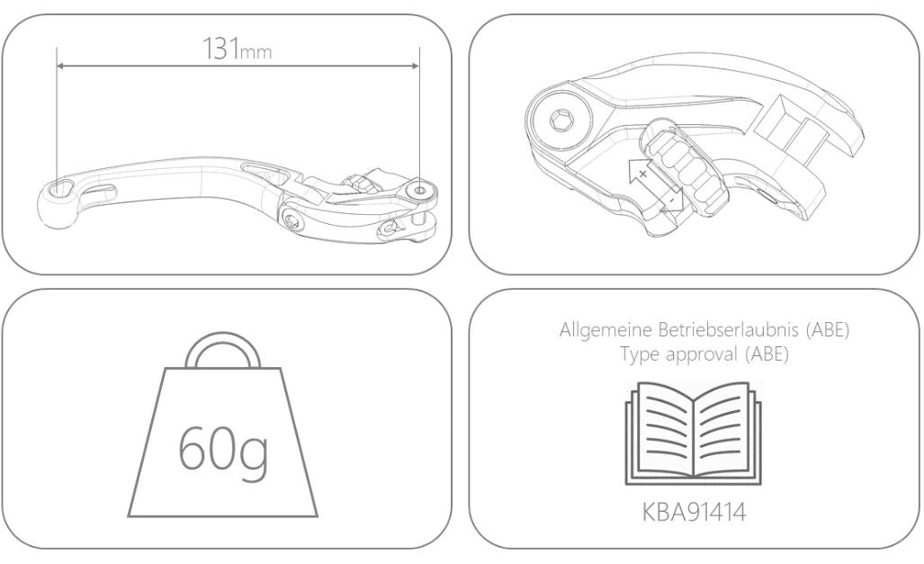 MG BikeTec ClubSport Brake & Clutch Levers '09-'18 BMW S1000RR | Short