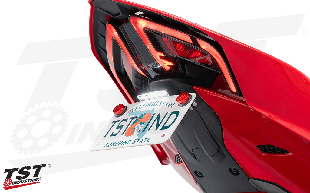 TST Industries Plug and Play LED License Plate Light 2025 Ducati Panigale V2/V4, Streetfighter V2/V4
