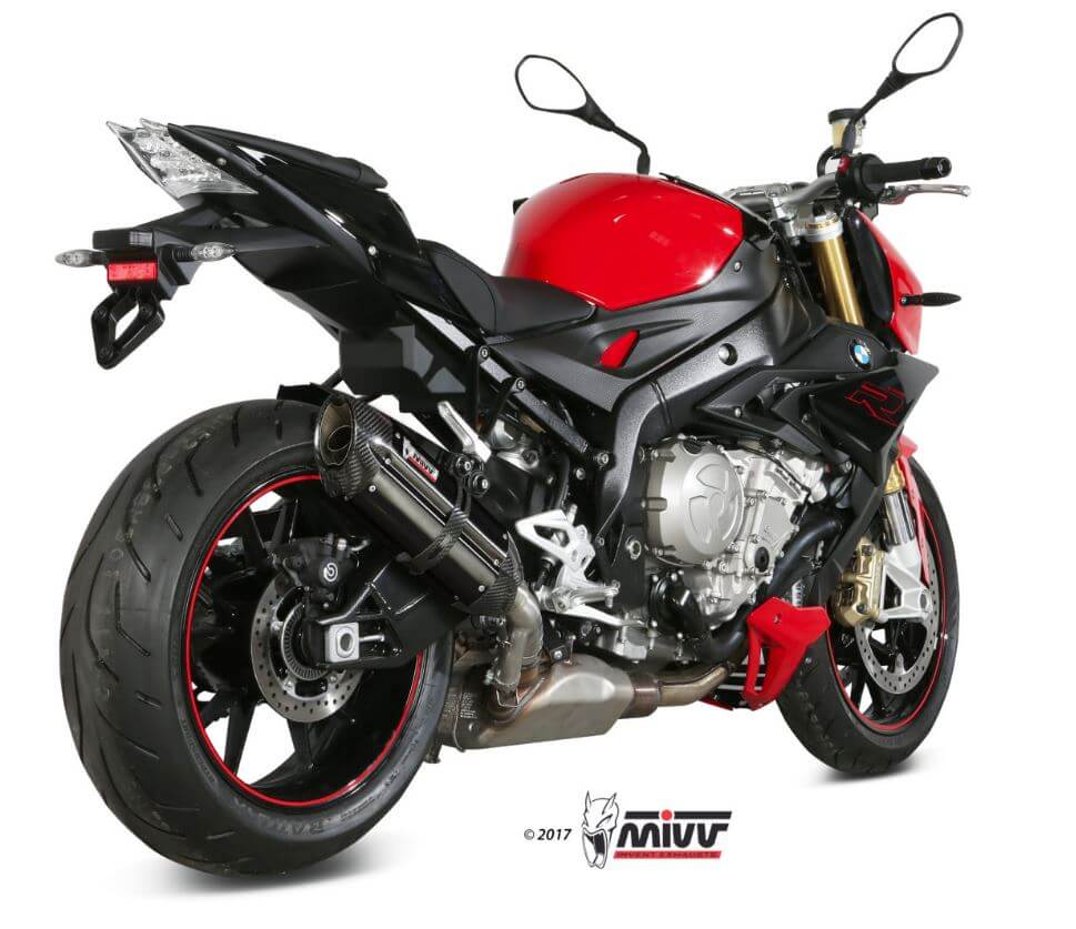 MIVV Suono Black Stainless Steel Slip-On Exhaust '17-'20 BMW S 1000 R–  Motostarz USA