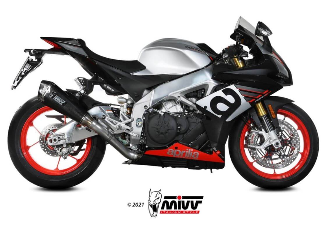 MIVV Delta Race Carbon Stainless Steel Slip-On Exhaust '17-'20 Aprilia RSV4