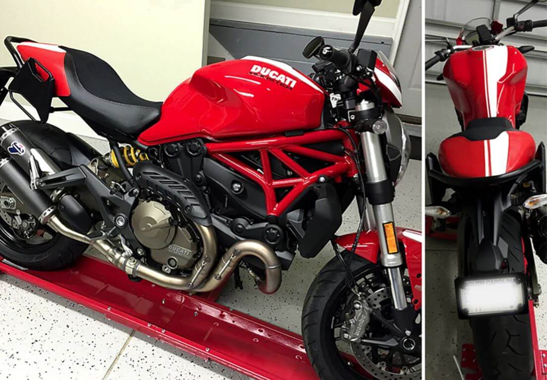 LuiMoto Stripe Rider Seat Cover '14-'16 Ducati Monster 821/1200