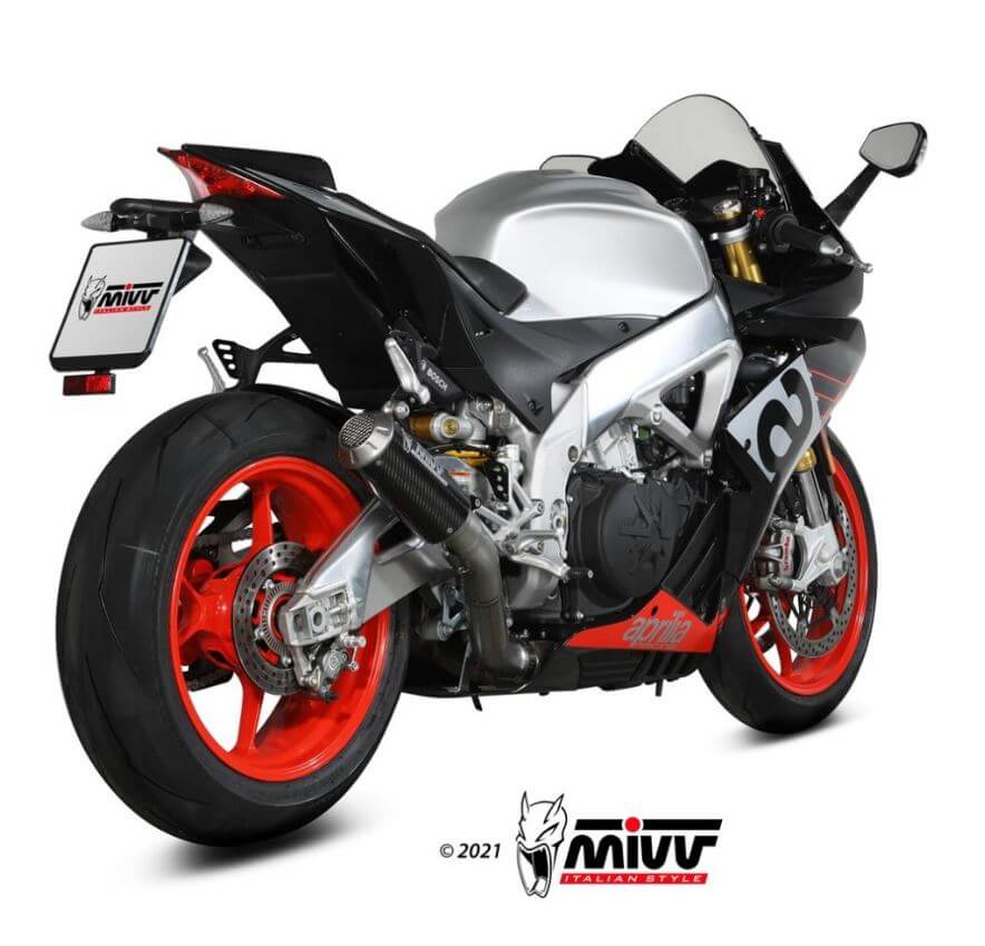 MIVV MK3 Carbon Stainless Steel Slip-On Exhaust '17-'20 Aprilia RSV4
