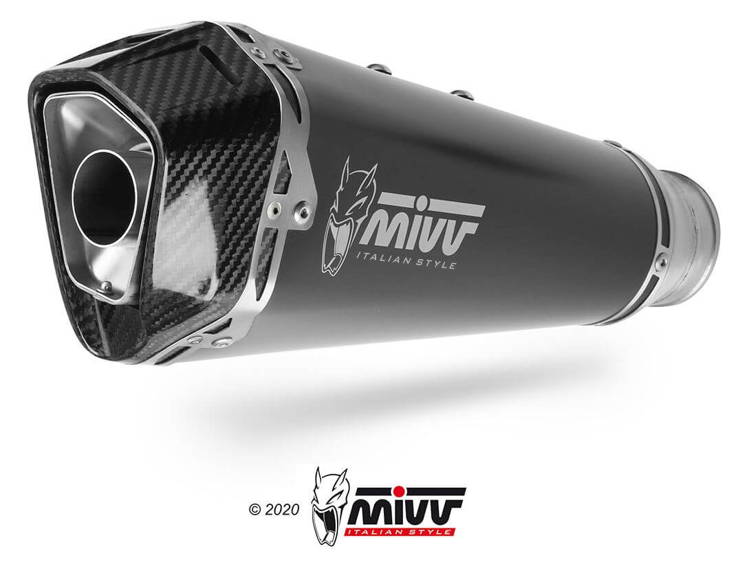 MIVV Delta Race Black Stainless Steel Slip-On Exhaust '18-'20 Ducati Monster 821