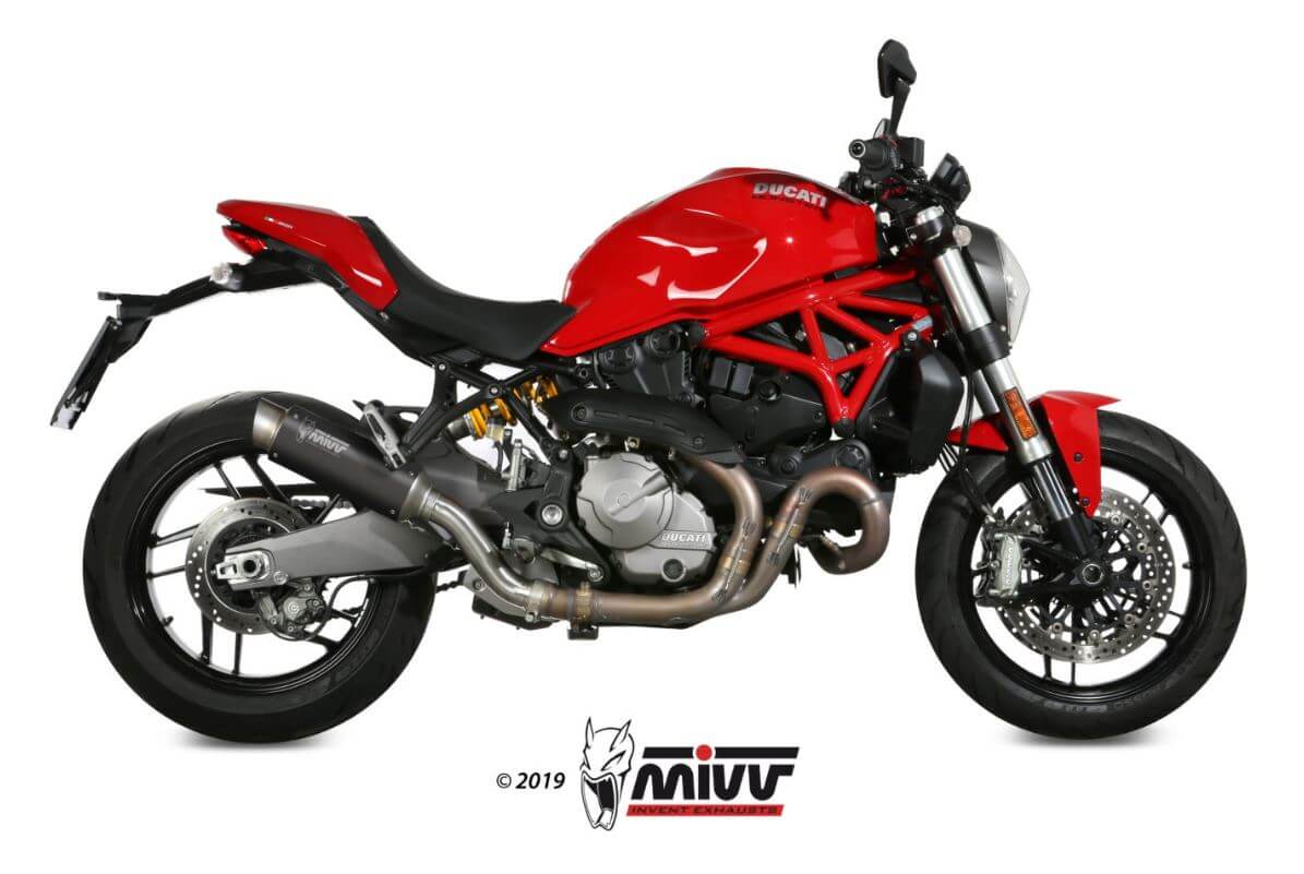 MIVV GP Pro Black Stainless Steel Slip-On Exhaust '17-'21 Ducati Monster 1200