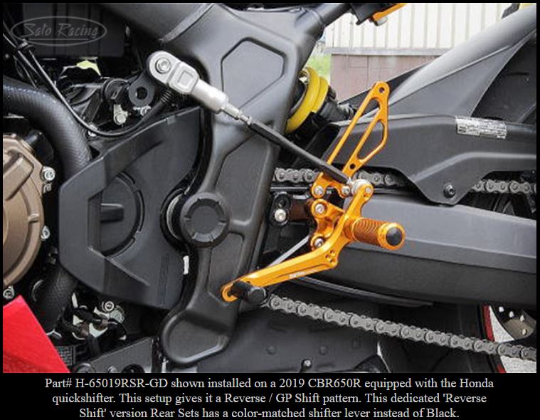 Sato Rearsets 19-22 Honda CBR650R/CB650R (Reverse Shift w