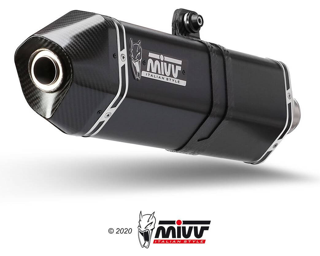 MIVV Speed Edge Black Stainless Steel Slip-On Exhaust '16-'19 Honda CRF 1000 L Africa Twin