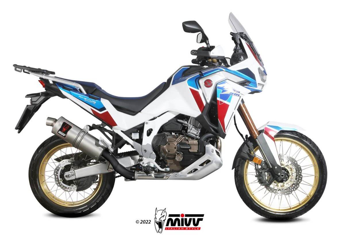 MIVV Dakar Stainless Steel Slip-On Exhaust '20-'23 Honda CRF 1100 L Africa Twin