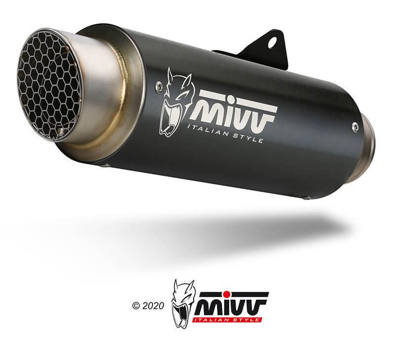 MIVV GP Pro Black Stainless Steel Slip-On Exhaust '18/'19-'23 Kawasaki Ninja 400/Z400