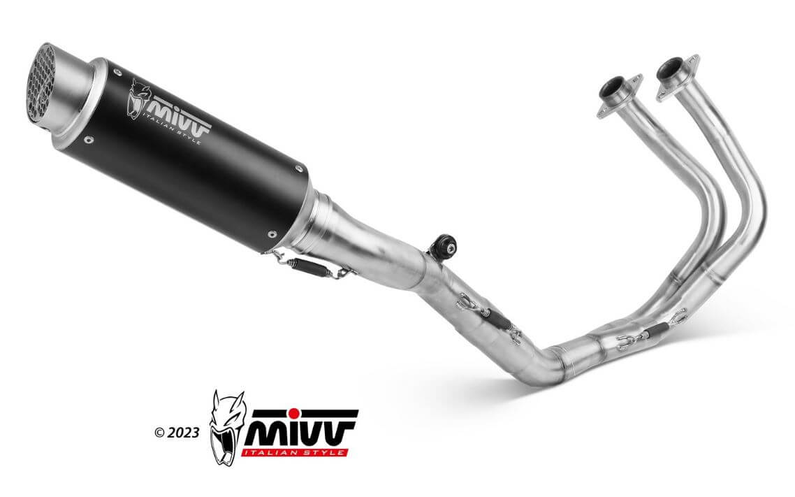 MIVV GP Pro Black Stainless Steel Full System Exhaust '17-'23 Kawasaki Ninja 650/Z650