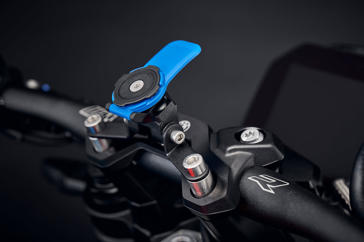 Evotech Performance Quad Lock compatible handlebar clamp sat nav mount fitted to BMW S1000R