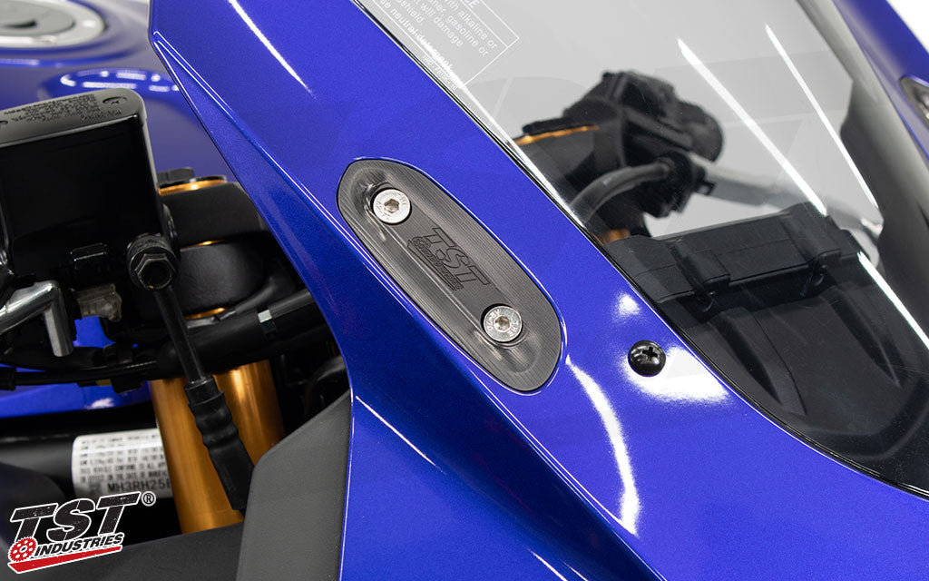 TST Industries Mirror Block Off Plates 25-26 Yamaha R3