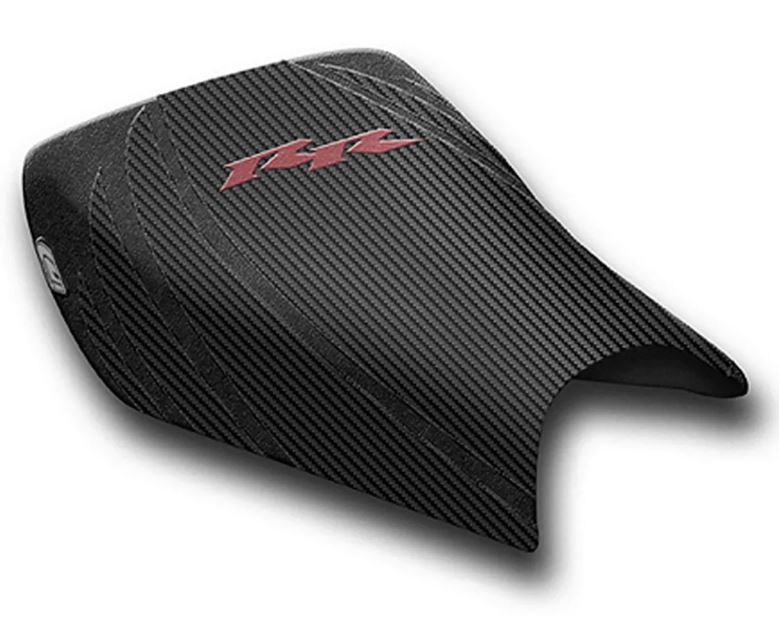 LuiMoto Tribal Flight CF Seat Covers '04-'07 Honda CBR1000RR - CF Black/Red RR Logo