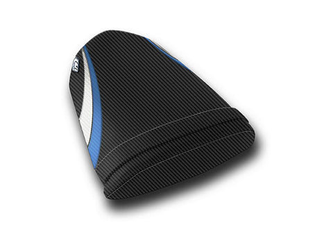 LuiMoto Team Suzuki Seat Covers for 2004-2005 Suzuki GSX-R 600/750 - CF Black/CF Blue/CF Pearl