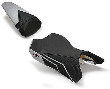 LuiMoto Sport Seat Covers '10-'13 Kawasaki Z1000 - CF Black/SP Silver - Motostarz USA