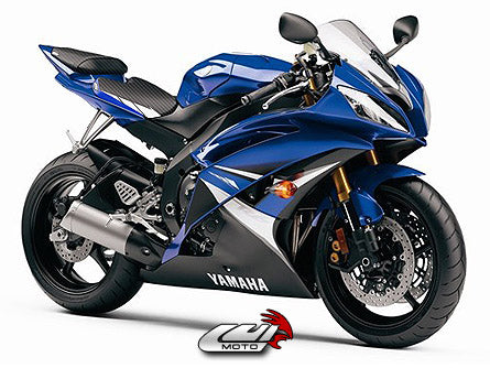 LuiMoto Sport Seat Covers '08-'16 Yamaha YZF R6 - CF Black/White/Blue - Motostarz USA
