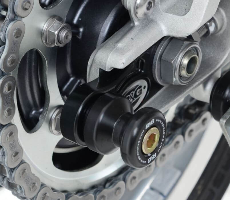 R&G Offset Cotton Reel Swingarm Spools Triumph '16-'18 Street Twin, '16-'18 Thruxton 1200/R