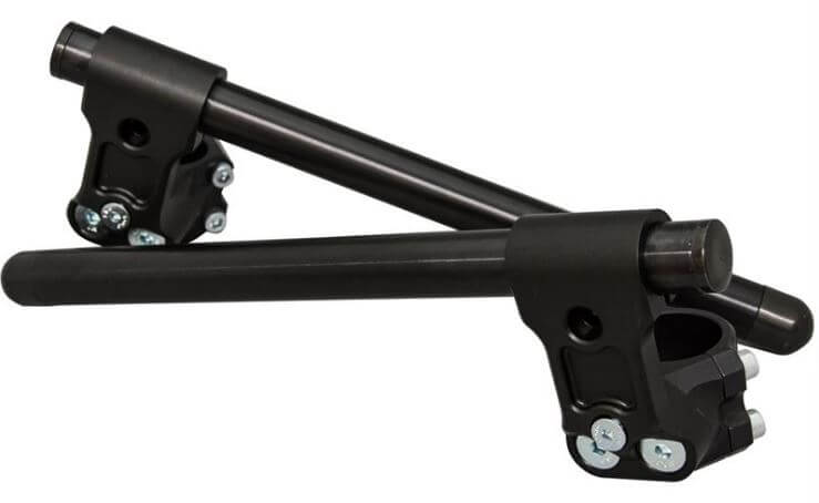 WoodCraft Clip-Ons Assembly Black Bars for '08-'12 Kawasaki Ninja 250, '13-'17 Ninja 300