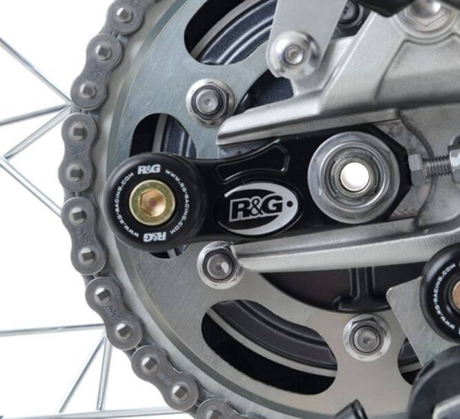 R&G Offset Cotton Reel Swingarm Spools Triumph '16-'18 Street Twin, '16-'18 Thruxton 1200/R