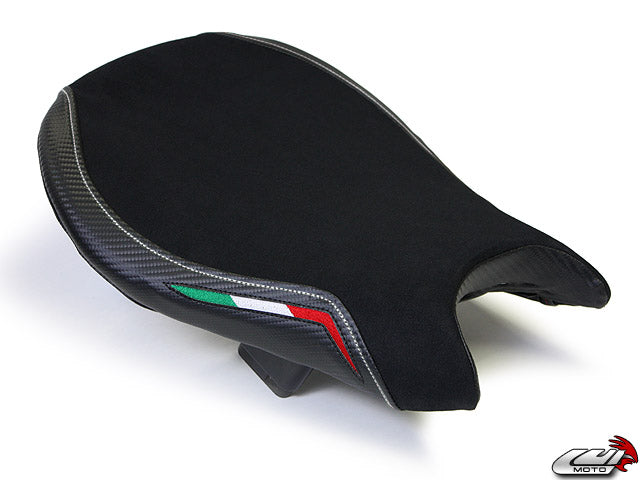 LuiMoto Team Italia Suede Leather Rider Seat Cover '09-'15 Ducati Streetfighter - Motostarz USA