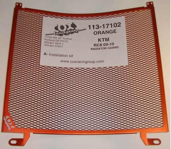 Cox Racing Radiator Guard for '09-'13 KTM RC8