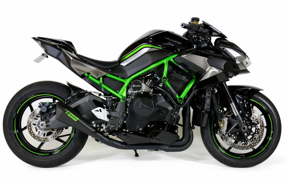 Brock Performance Single Penta-Carbon Full Exhaust (Black) 20-25 Kawasaki Z H2