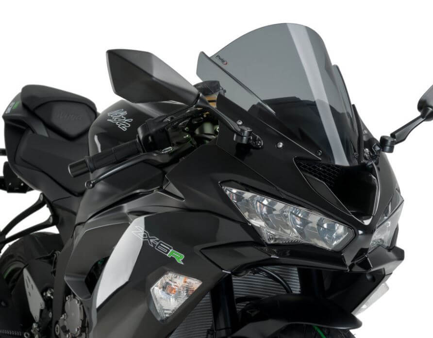 🏍️ 9sparts Black Windscreen For Kawasaki Ninja ZX6R (2009-2024) & ZX10R (2008-2010)