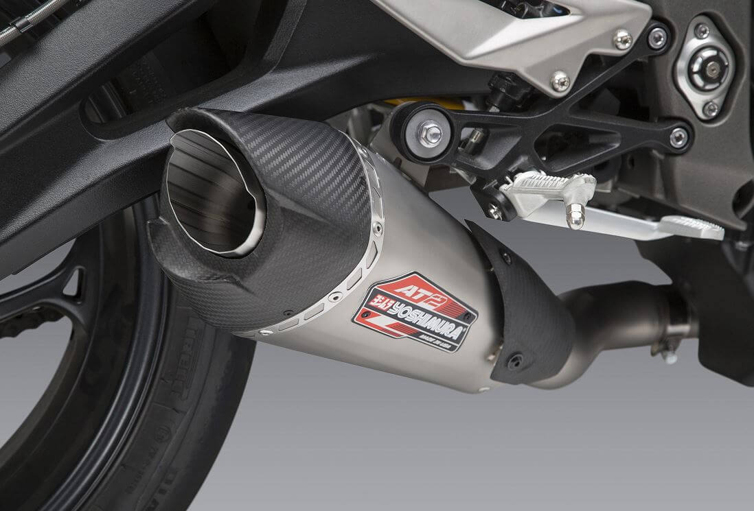 USヨシムラ AT2 スリップオン　Triumph Street Triple Shop Yoshimura AT2 Slip-On Exhaust'18-'19 Triumph Street Triple 765