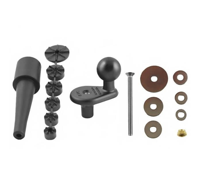 RAM Motorcycle Fork Stem Ball Base | 12-38mm (.5"-1.49")