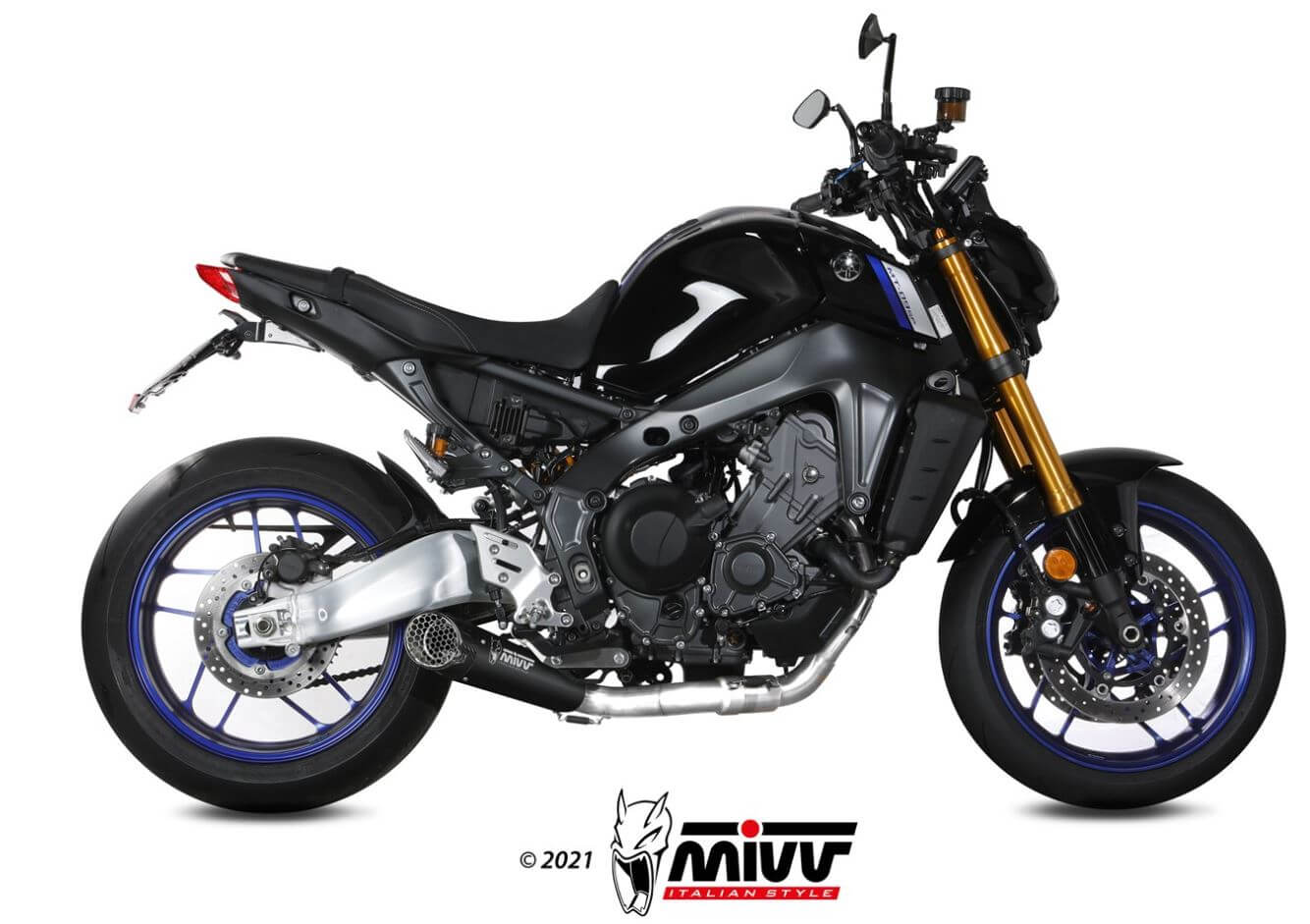 MIVV X-M5 Black Stainless Steel Full Exhaust '21-'23 Yamaha MT-09