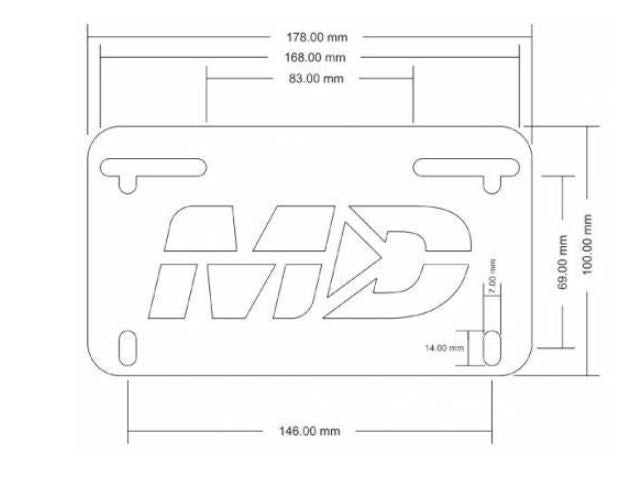 Motodynamic Fender Eliminator '13-'17 Triumph Daytona 675/R. '20-'21 Moto2 765, '18-'22 Street Triple 765 (R/S/RS)