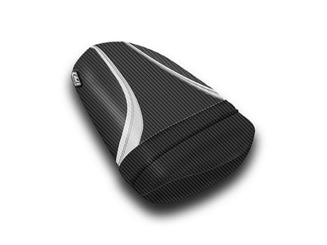 LuiMoto Team Suzuki Seat Covers for 2006-2007 Suzuki GSX-R 600/750 - CF Black/CF Silver/CF Pearl
