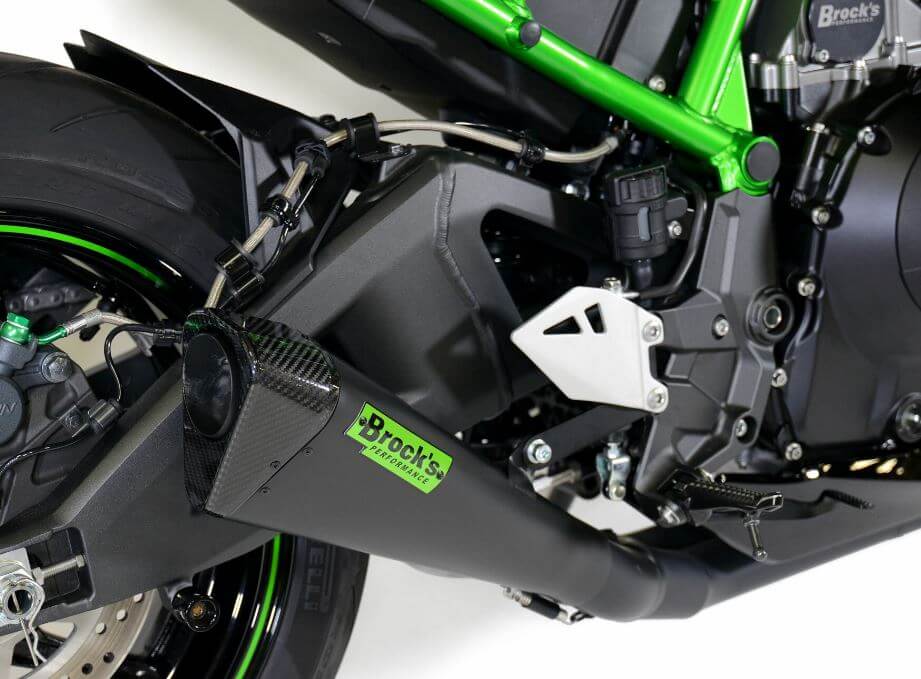 Brock Performance Single Penta-Carbon Full Exhaust (Black) 20-25 Kawasaki Z H2
