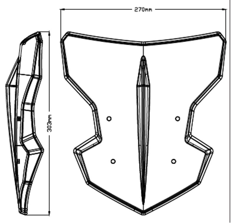 Puig Naked New Generation Sport Windscreen '20-'23 Yamaha MT-03