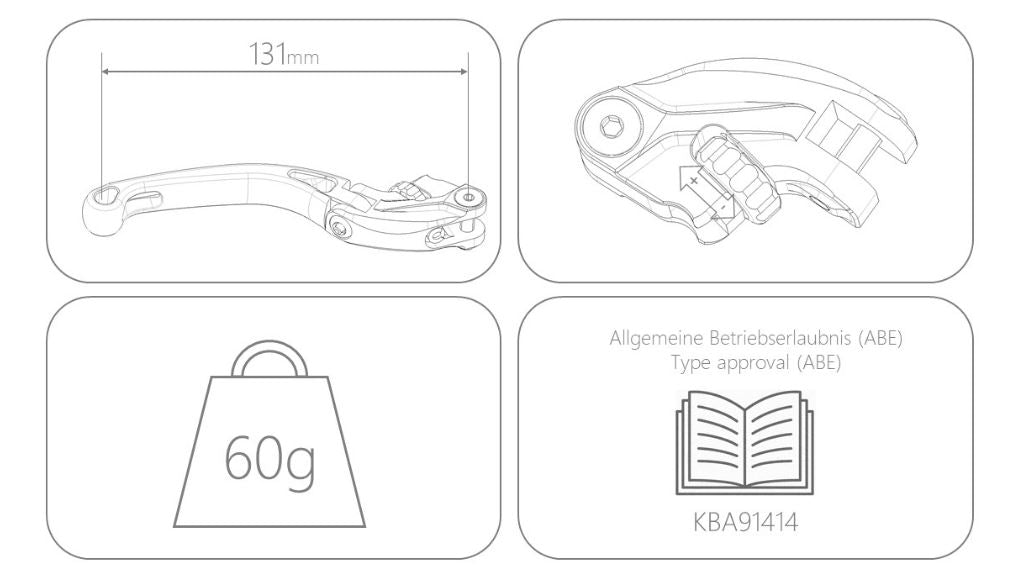 MG BikeTec ClubSport Short Brake & Clutch Levers '22+ Yamaha R7 (Short)