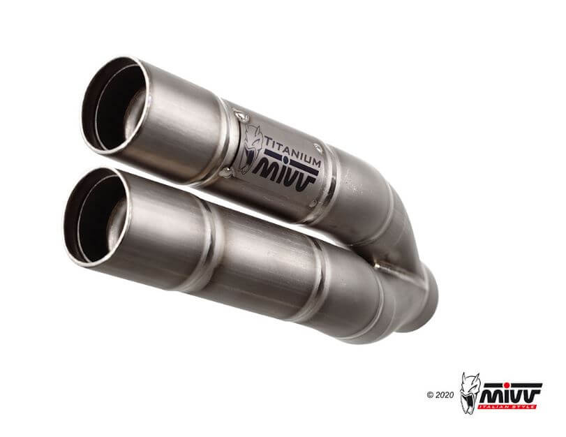 MIVV Double Gun Titanium Steel Slip-On Exhausts '20-'22 Kawasaki Z900 | K.052.SDG